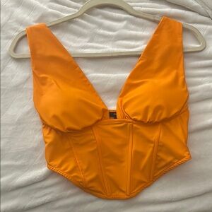 Bold Orange Corset Top